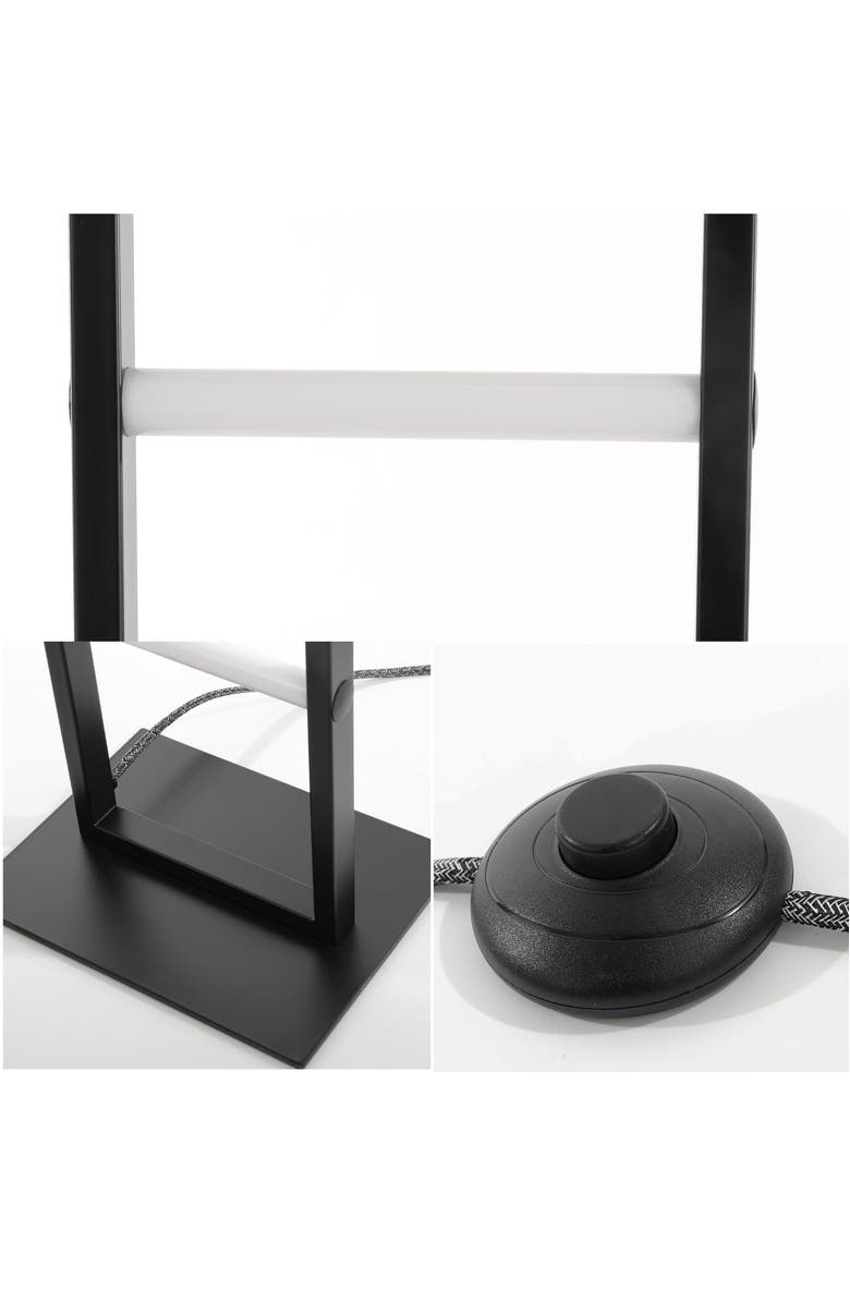 JONATHAN Y Ivan 59.3" Minimalist Modern Iron Ladder Dimmable Integrated LED Floor Lamp, Black, Alternate, color, Black