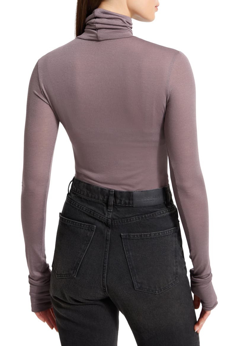 Eloise Sheer Turtleneck, Alternate, color, ANTHRACITE