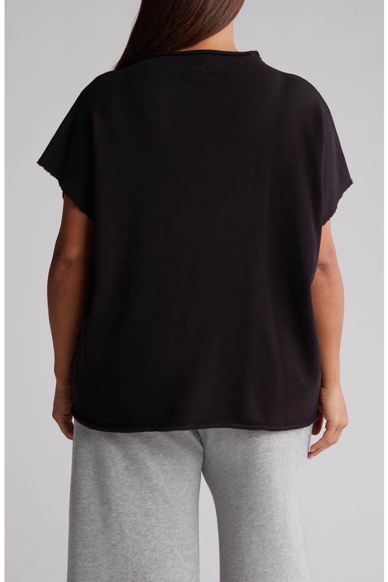 Funnel Neck Organic Cotton Top, Alternate, color, BLACK