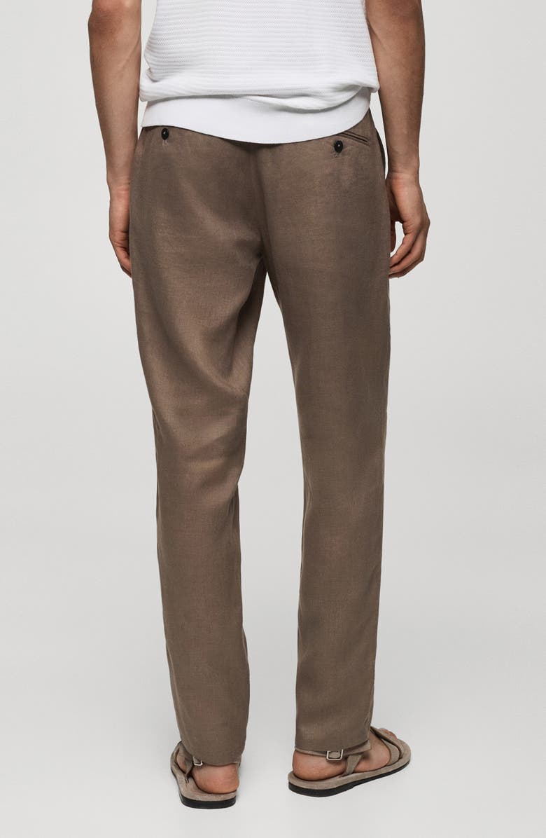 MANGO Slim Fit Linen Pants, Alternate, color,