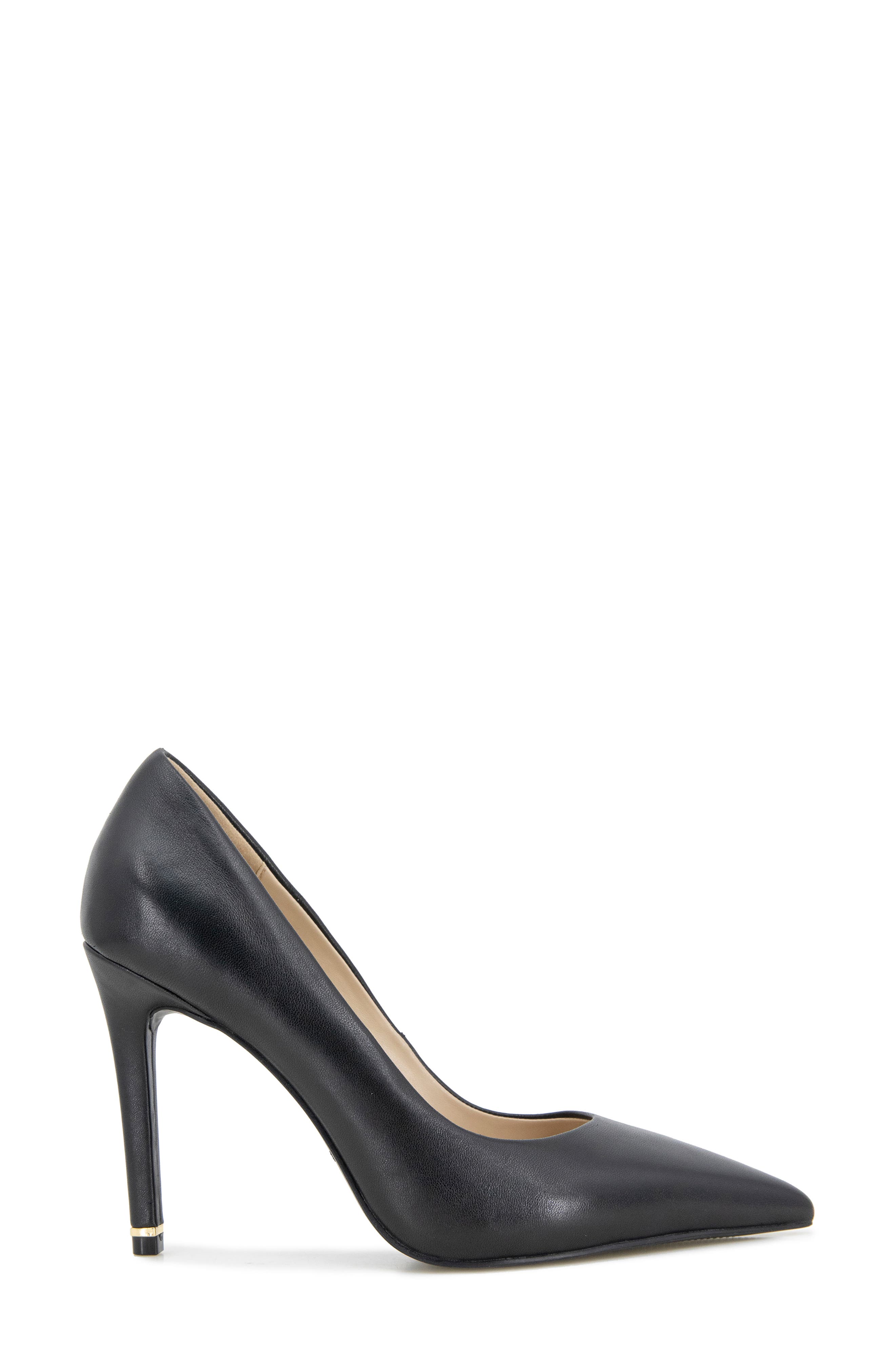 Kenneth Cole Bentley Pointed Toe Pump, Alternate, color, Black Leather