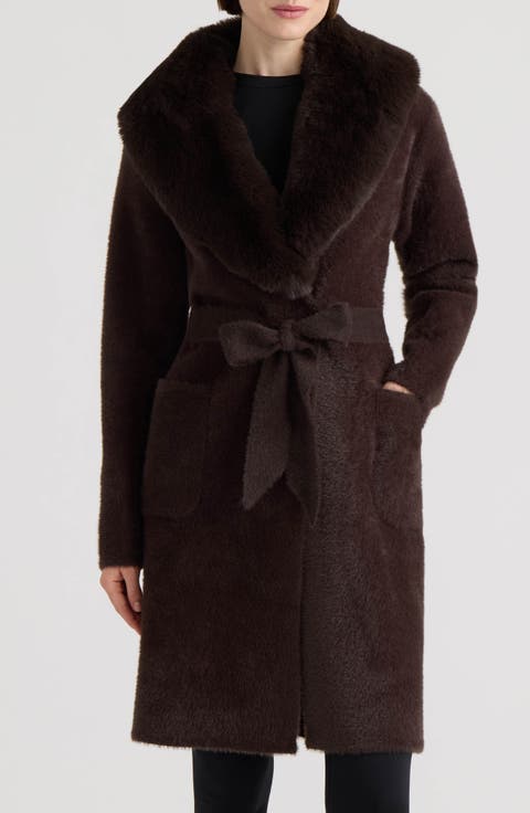 Belted Sailor Collar Coatigan