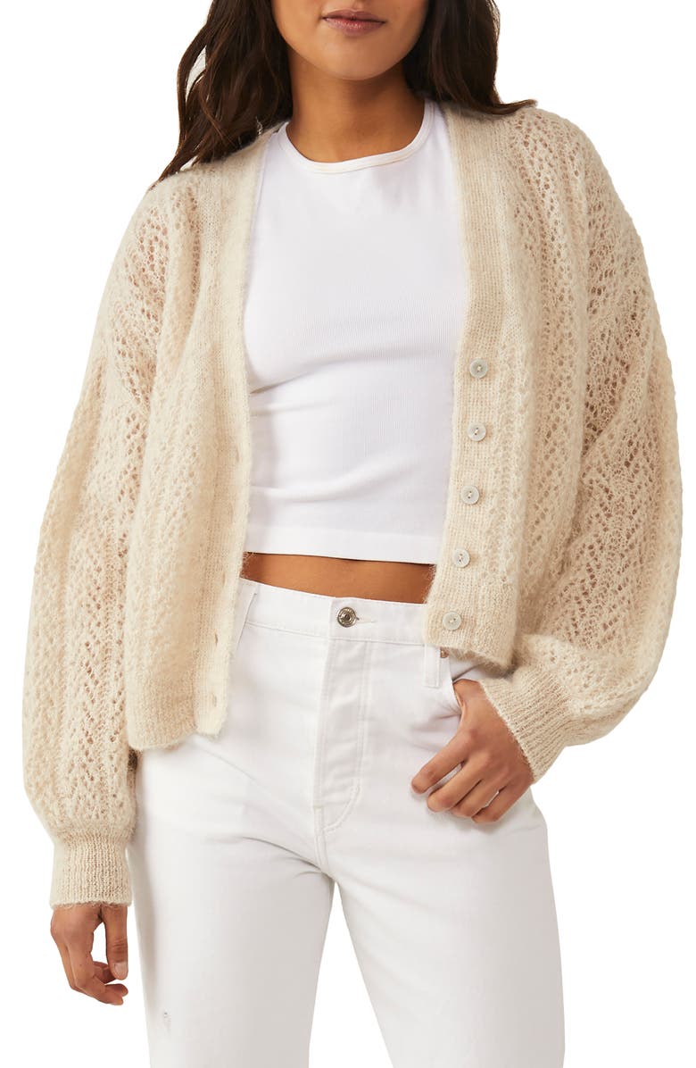 Free People Ameila Alpaca Pointelle Cardigan, Main, color, 
