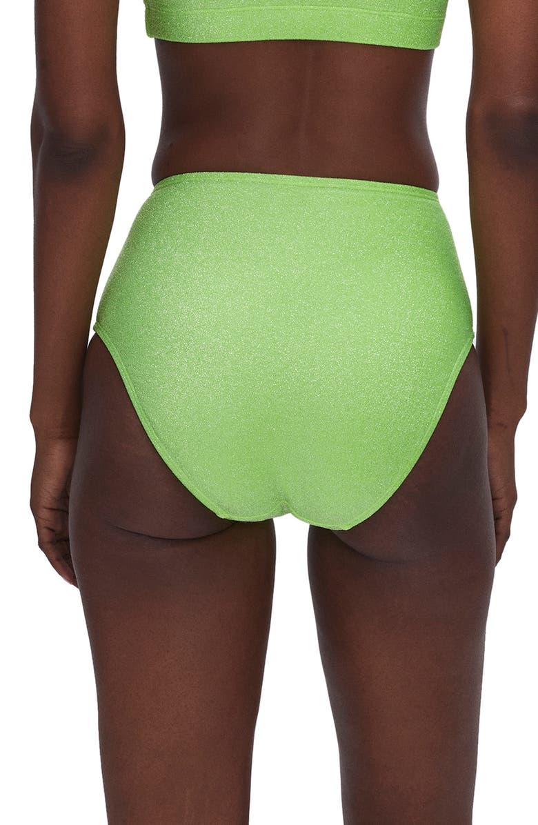 Good American Sparkle Metallic High Waist Bikini Bottoms, Alternate, color,