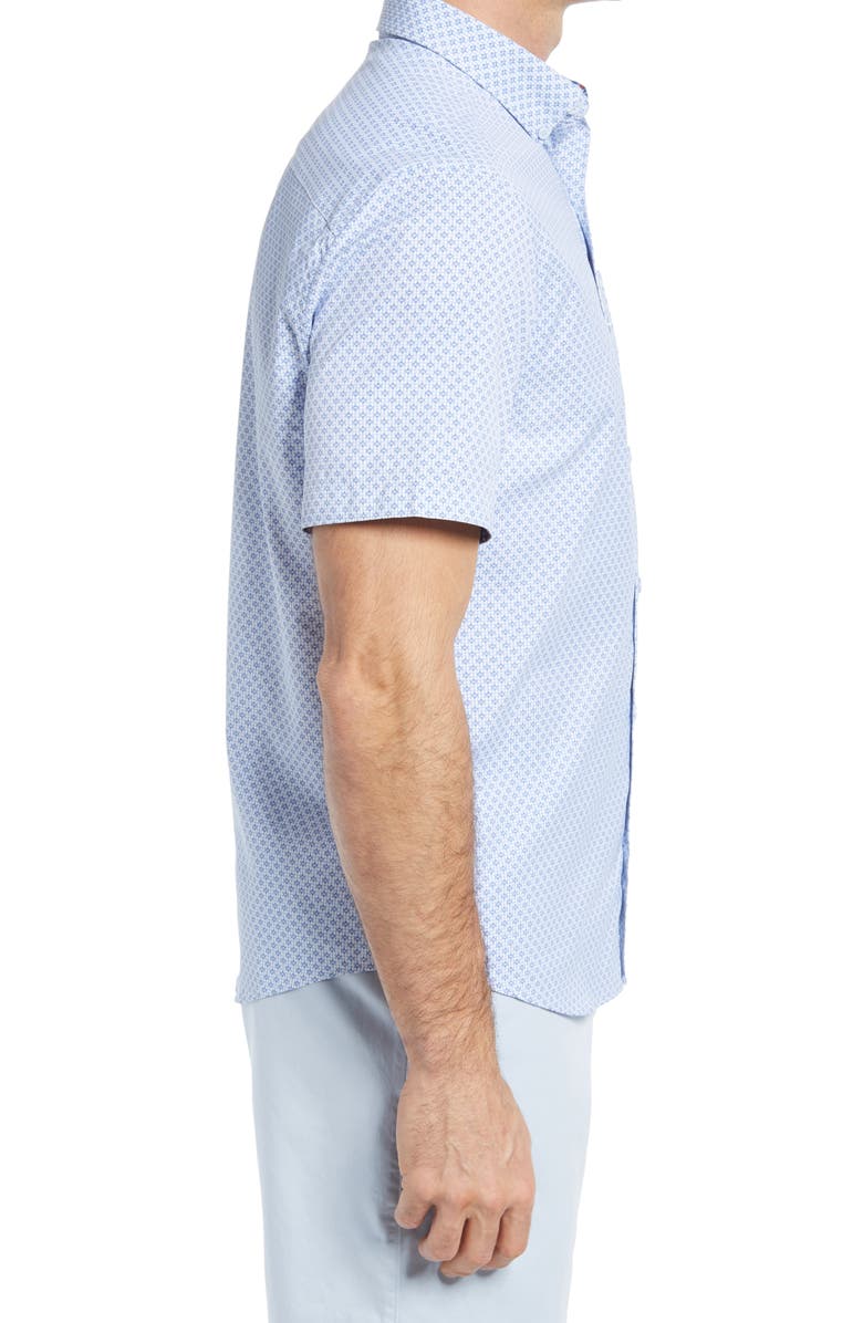 Johnston & Murphy XC4 Print Stretch Short Sleeve Button-Down Shirt, Alternate, color,