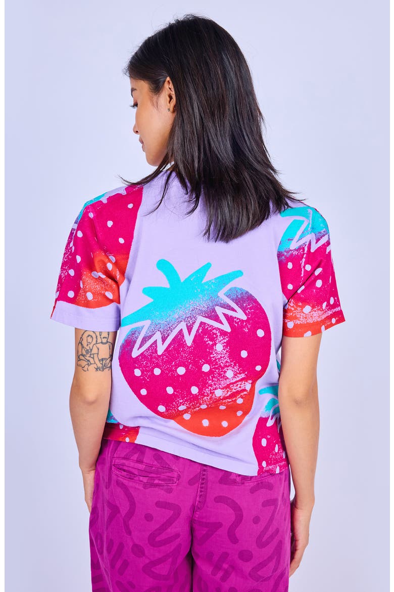 Painted Crop Tee, Alternate, color, Giant Strawberry
