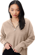 Italic Sophia Cashmere Quarter Zip Pullover