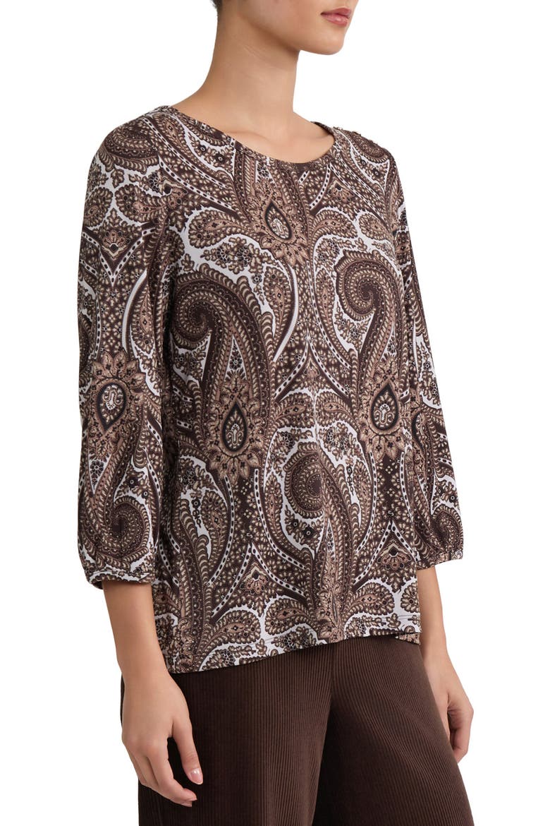 Puff Cuff Knit Top, Alternate, color, OAT MILK MULTI