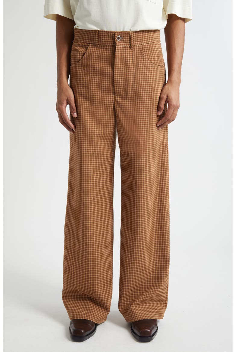 Ramon Check Wool Trousers, Main, color, FINE CHECK TAN