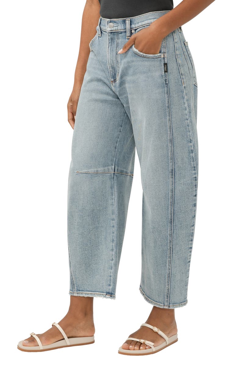 Silver Jeans Co. Horseshoe High Waist Crop Barrel Jeans, Alternate, color, Rhapsody