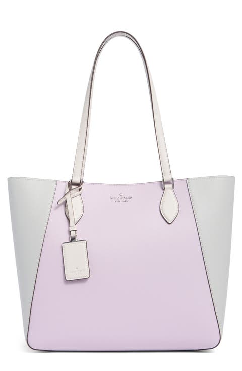 poppy colorblock tote bag