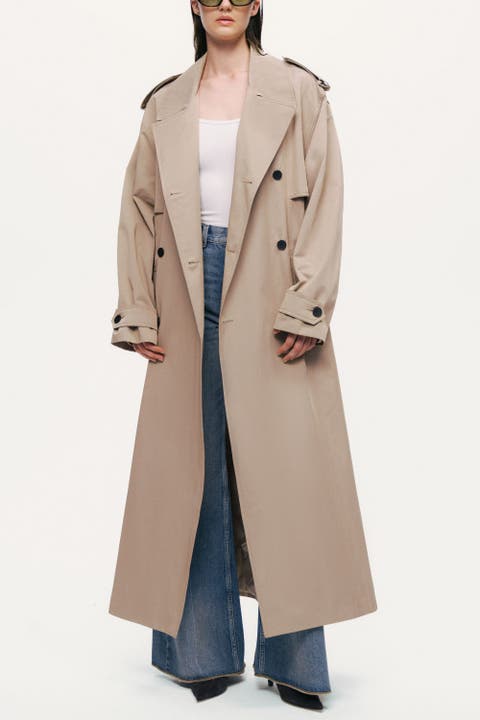 Oversized Double-Breasted Trench Coat
