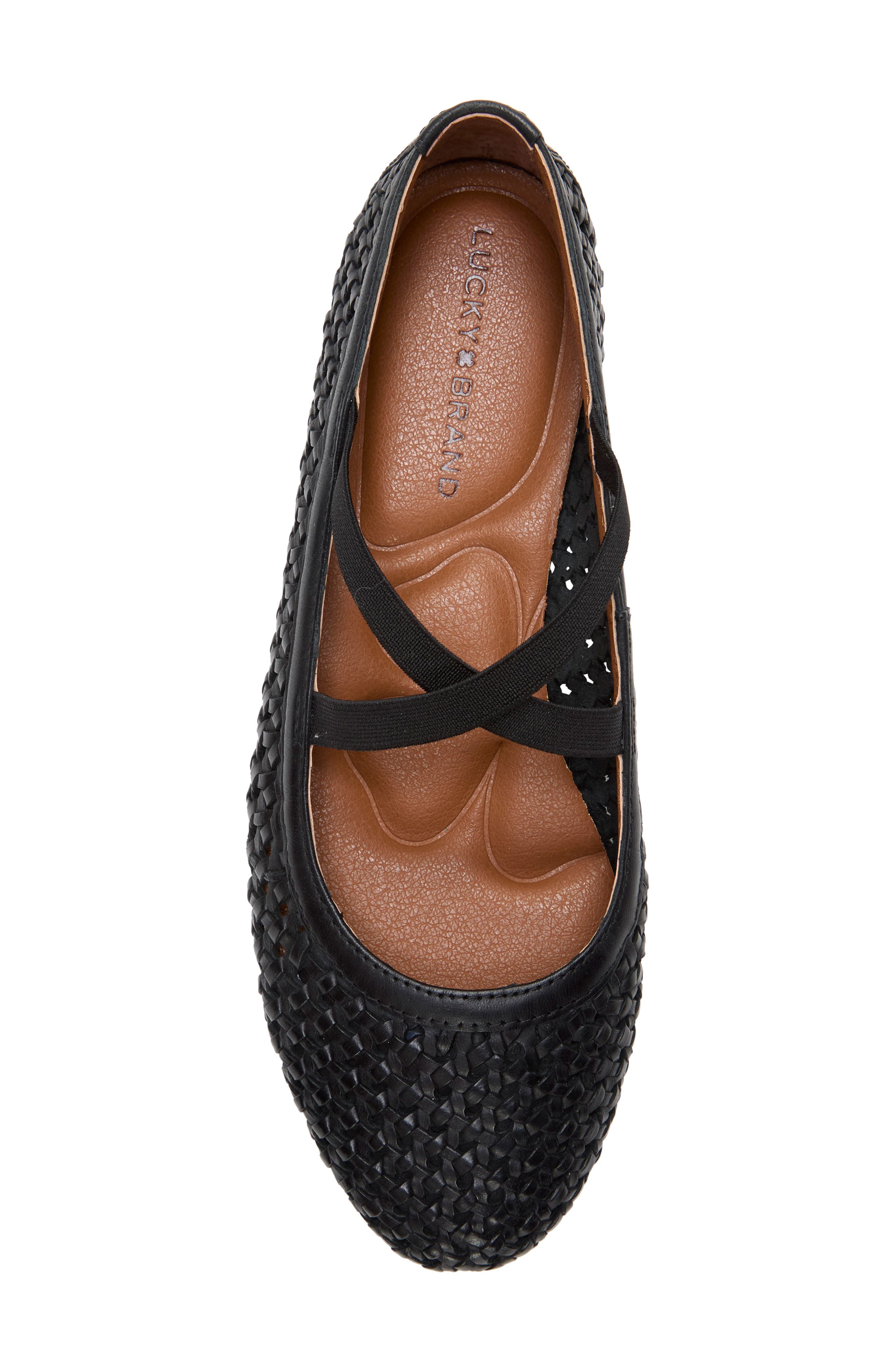 Lucky Brand Myloe Woven Flat, Alternate, color, Black Nubial