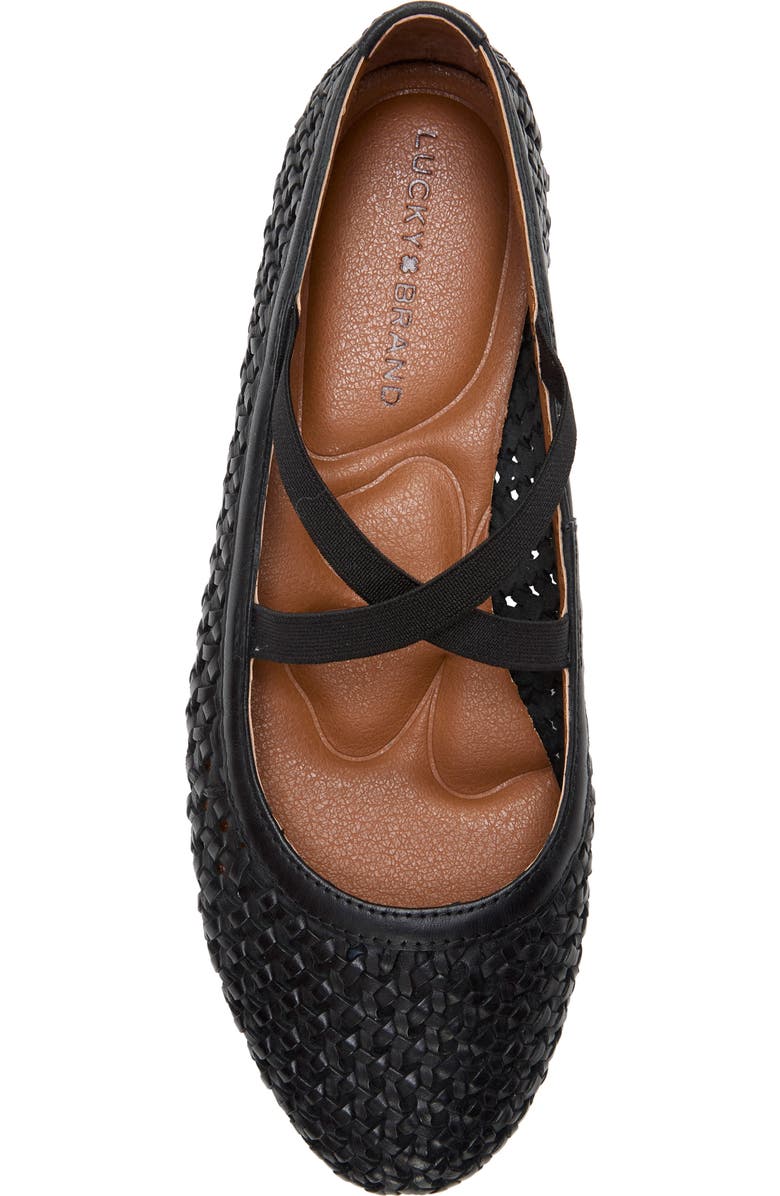 Lucky Brand Myloe Woven Flat, Alternate, color, Black Nubial