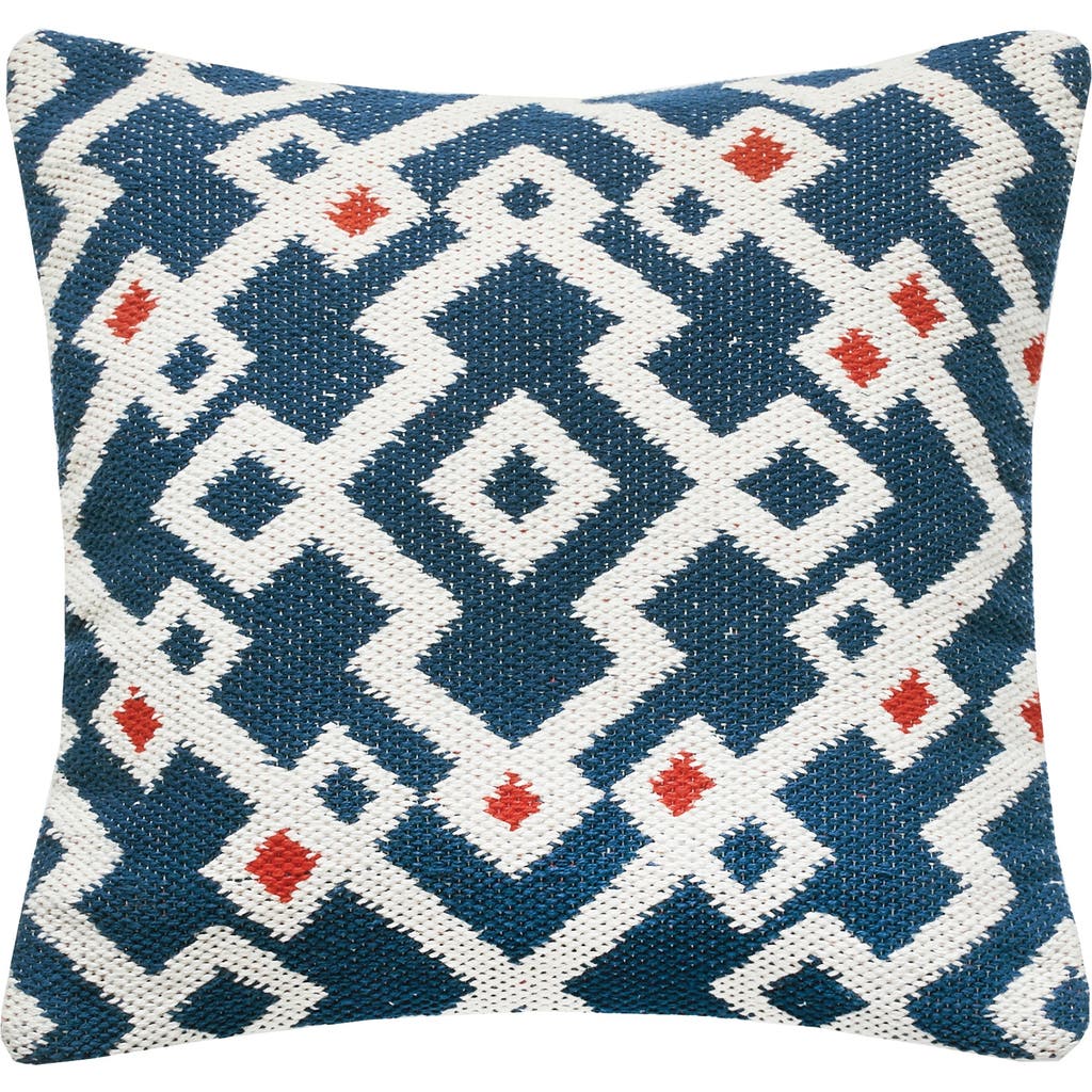 Carol & Frank Reggie Indigo Blue Hand-loomed Cotton Decor Throw Pillow, 20" X 20" Cover And Insert S In Blue