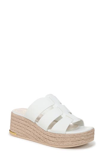 Franco Sarto Tevin Platform Wedge Sandal In Bright White Multi