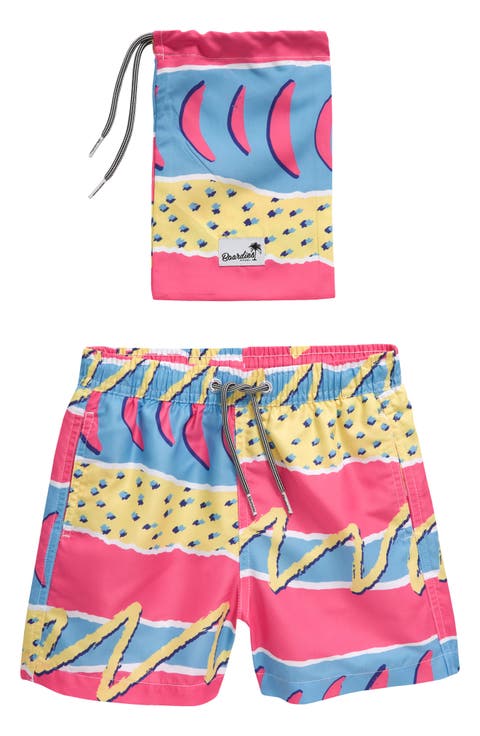 Kids' Retro Print Swim Trunks (Toddler, Little Kid & Big Kid)
