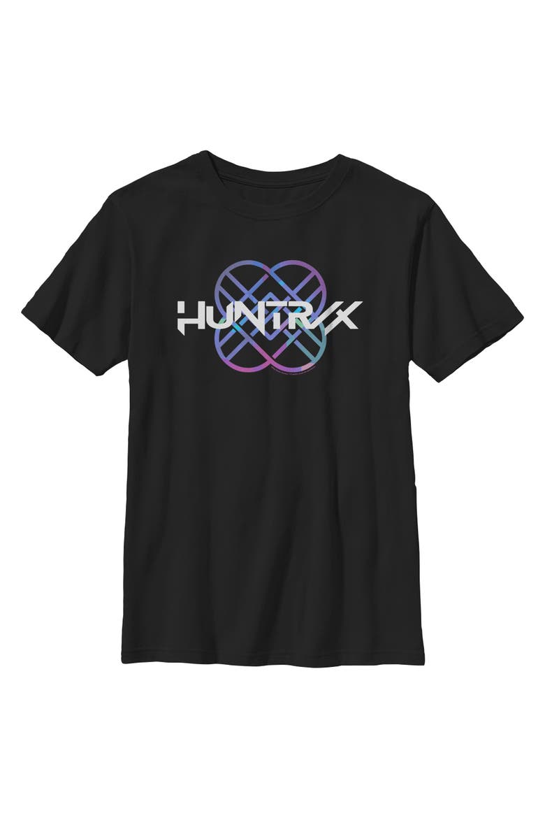 Boys' Huntrix Holographic Logo T-Shirt, Main, color, Black