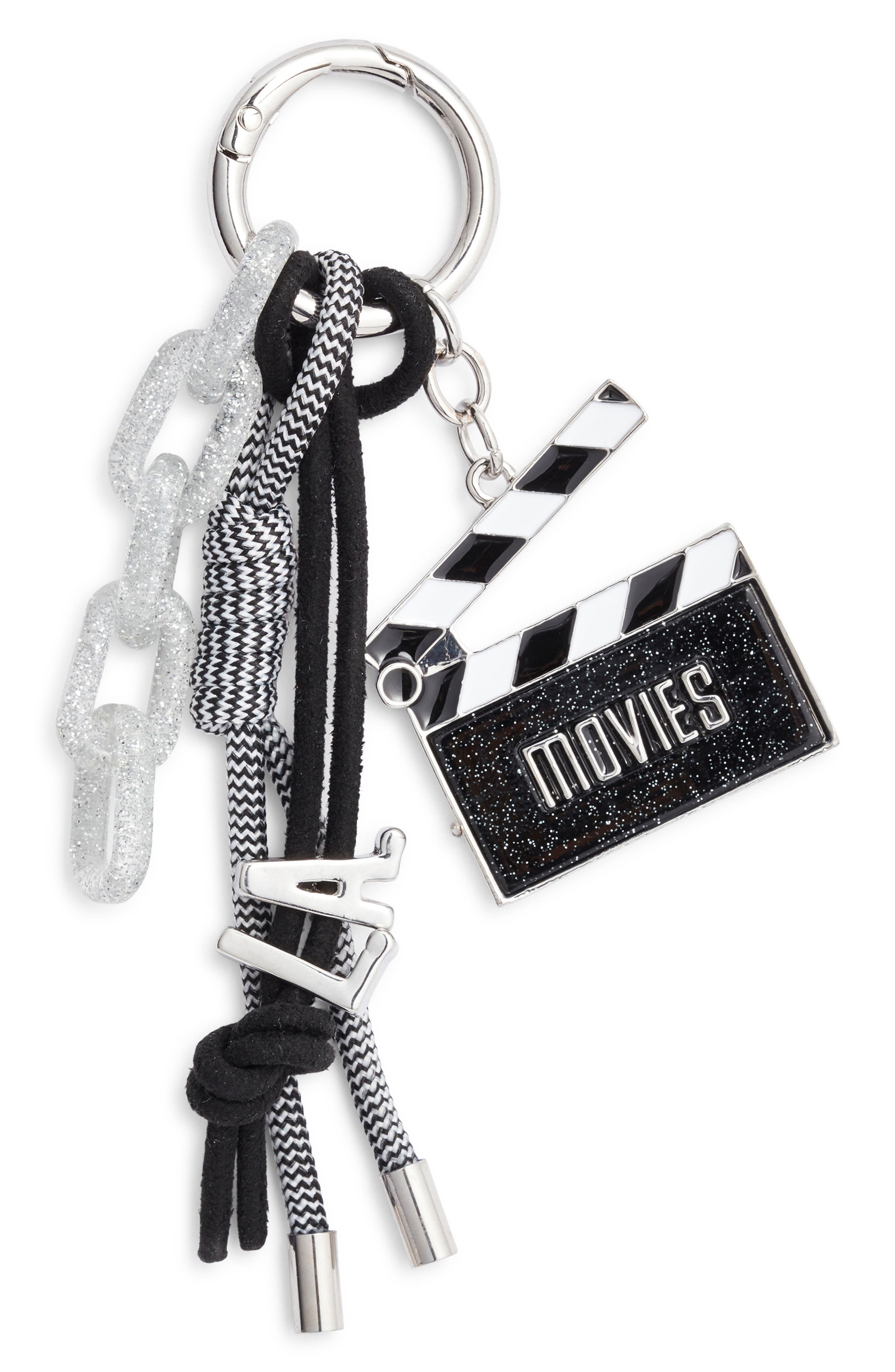 Chelsea28 LA Travel Bag Charm, Main, color, Black Multi- Silver