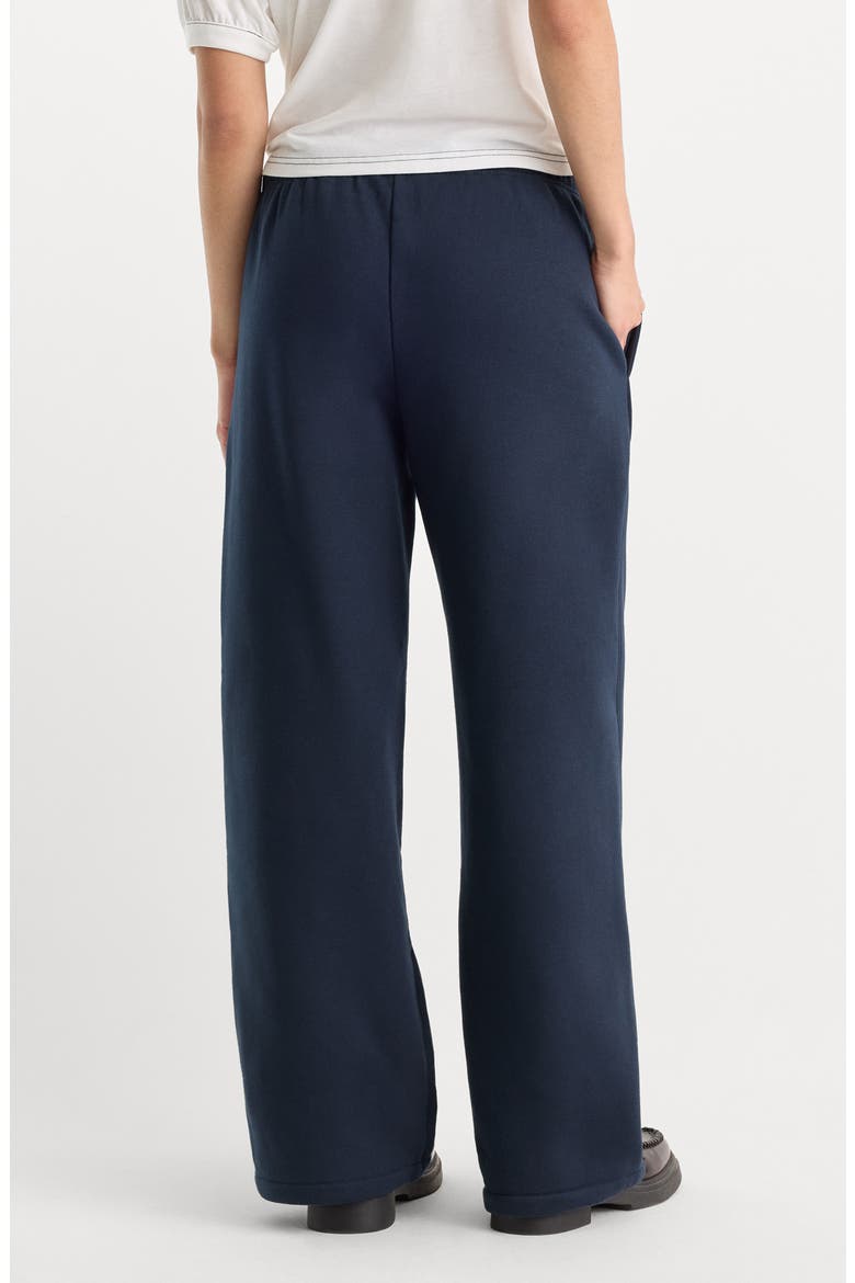 The Brushed Fleece Wide Leg Sweatpants, Alternate, color, NEW NAVY002