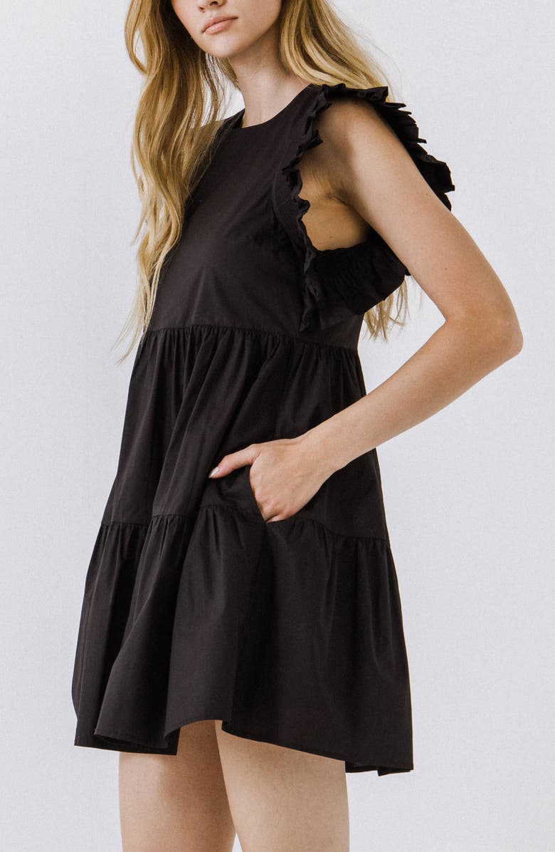 English Factory Ruffle Babydoll Minidress, Alternate, color, 