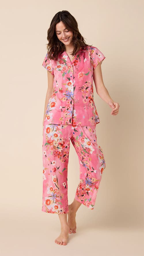 The Cat's Pajamas Voile Capri Set In Pink