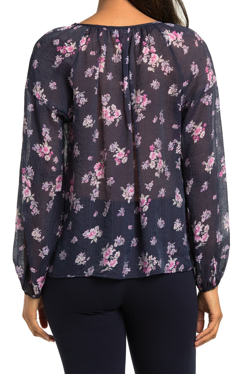 Vince Camuto Peaceful Bouquet Keyhole Blouse, Alternate, color, 