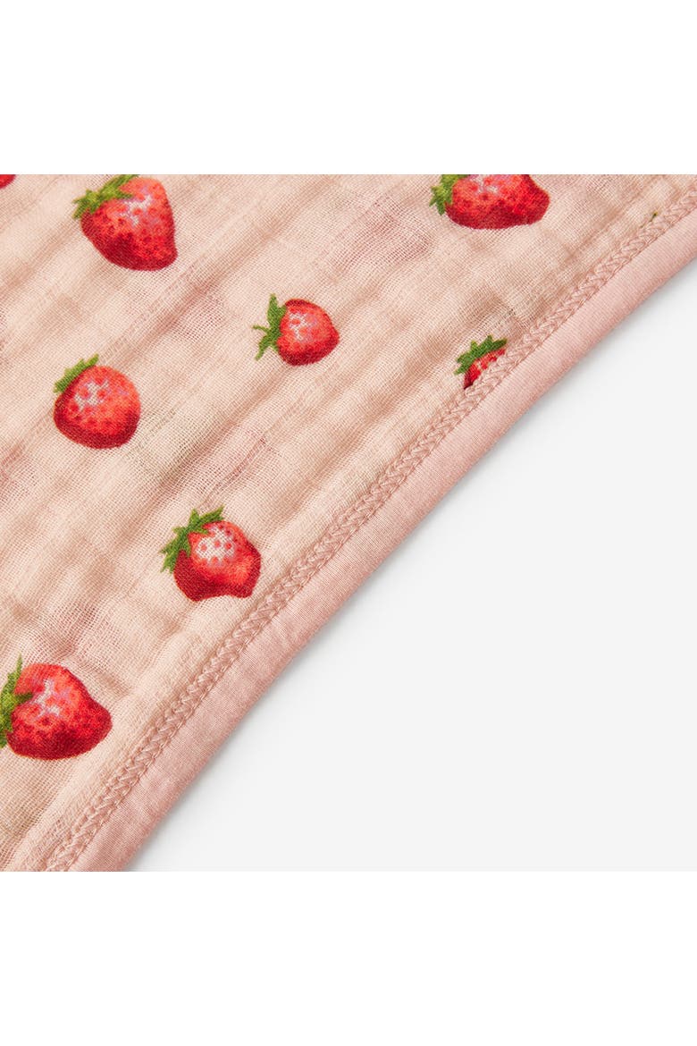 Organic Cotton Hooded Swaddle, Alternate, color, Strawberry