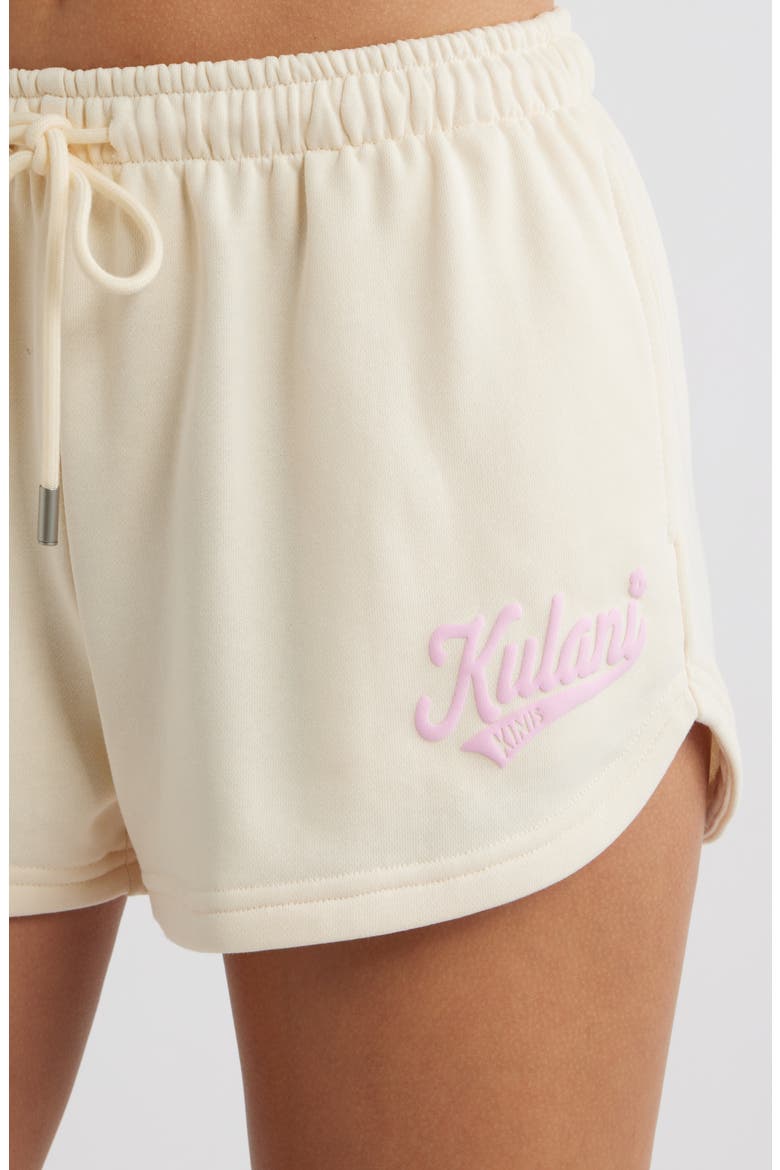 Puff Paint Track Shorts, Alternate, color, BUTTERCREAM