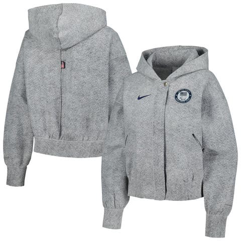 Women's Nike Gray U.S. Paralympics 2024 Paralympics Media Day Oversized Cropped Performance Full-Zip Hoodie Jacket