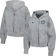 Nike Women's Nike Gray U.S. Paralympics 2024 Paralympics Media Day Oversized Cropped Performance Full-Zip Hoodie Jacket