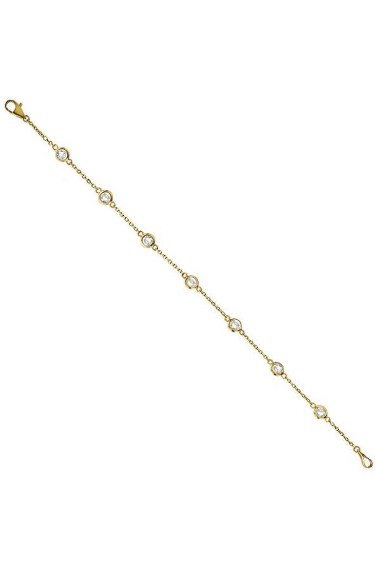 Diamond Anklet Bracelet Bezel Set 14K, Alternate, color, 0.50ct,Yellow Gold