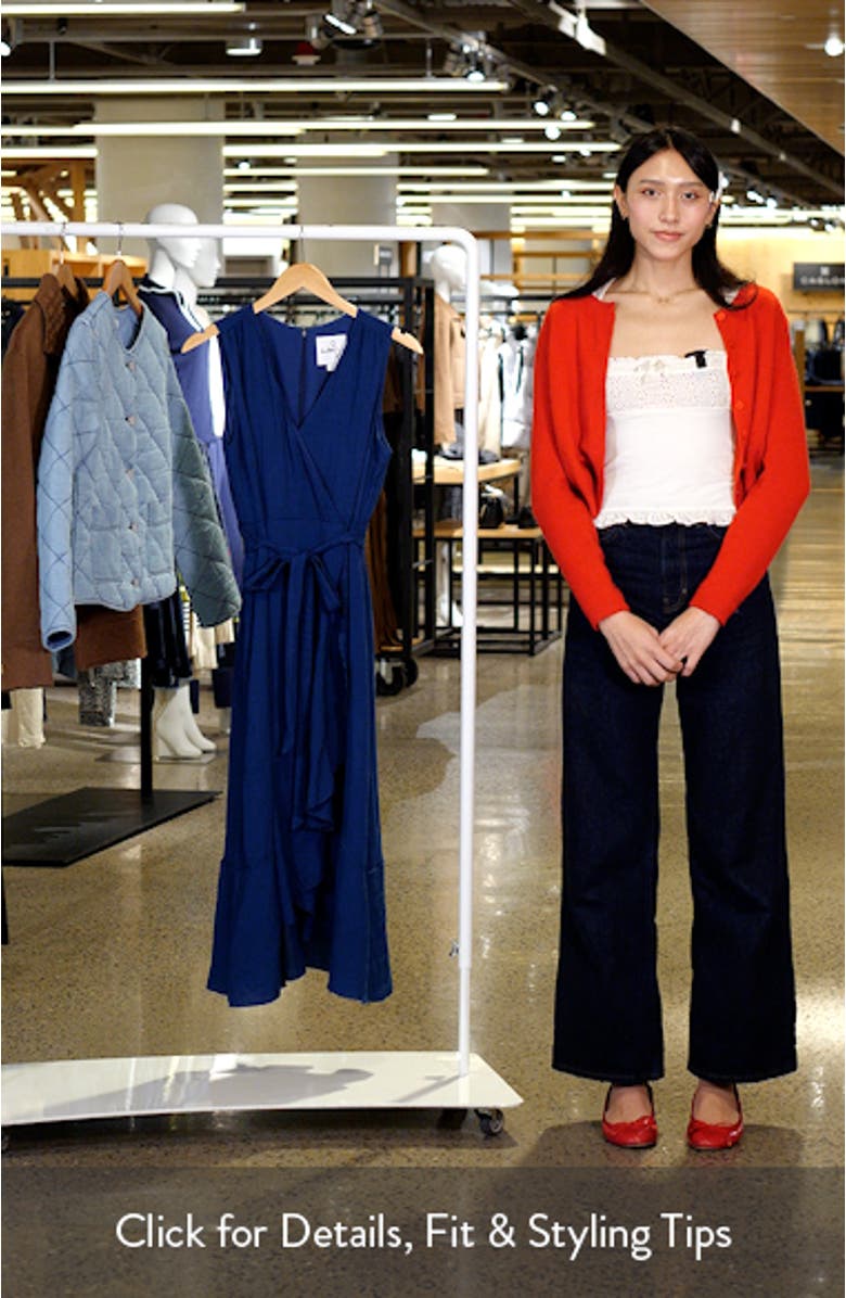 Sleeveless Faux Wrap Dress, sales video thumbnail