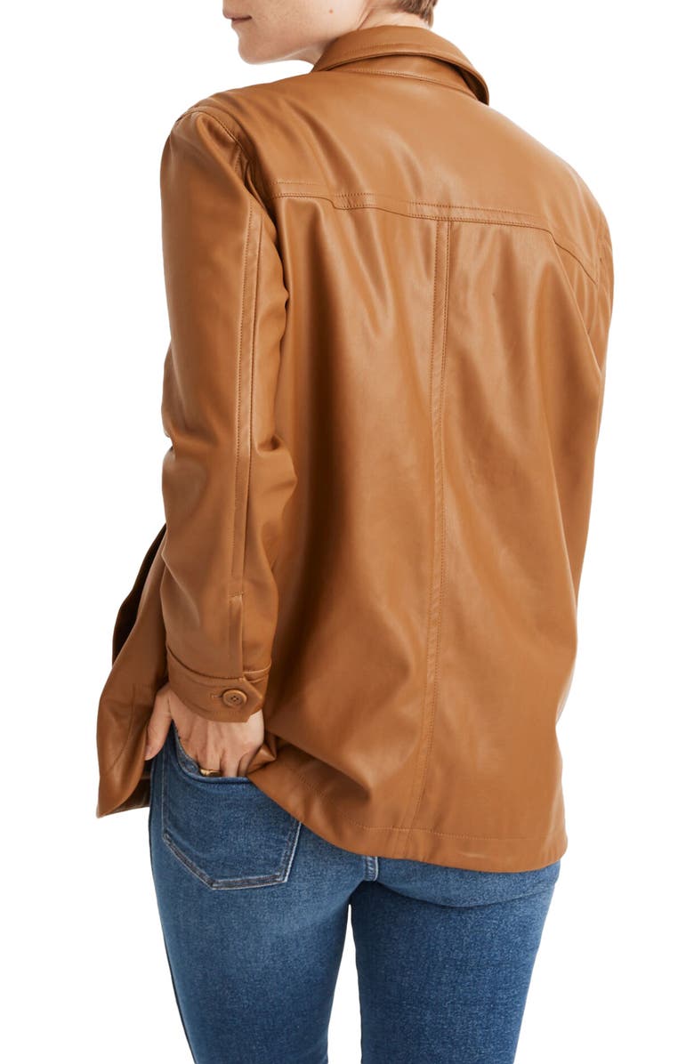 Madewell Faux Leather Chore Jacket, Alternate, color, 