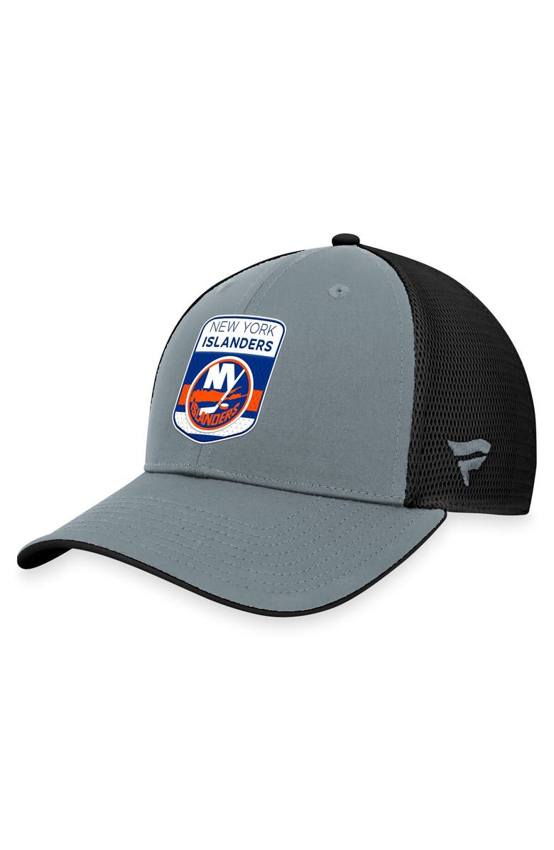 FANATICS Men's Fanatics Branded Gray/Black New York Islanders Authentic Pro Home Ice Trucker Adjustable Hat, Alternate, color,