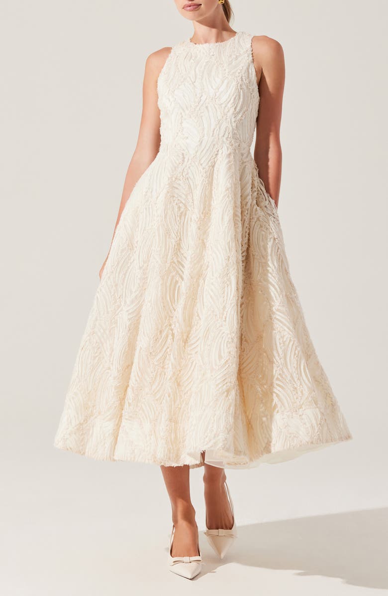 ASTR the Label Lillemor Texture Sleeveless Maxi Dress, Main, color, Cream