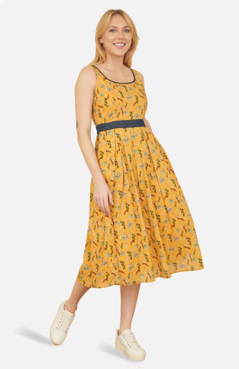 Cinched Waist Skater Dress