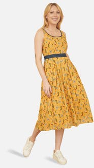 Yumi Cinched Waist Skater Dress