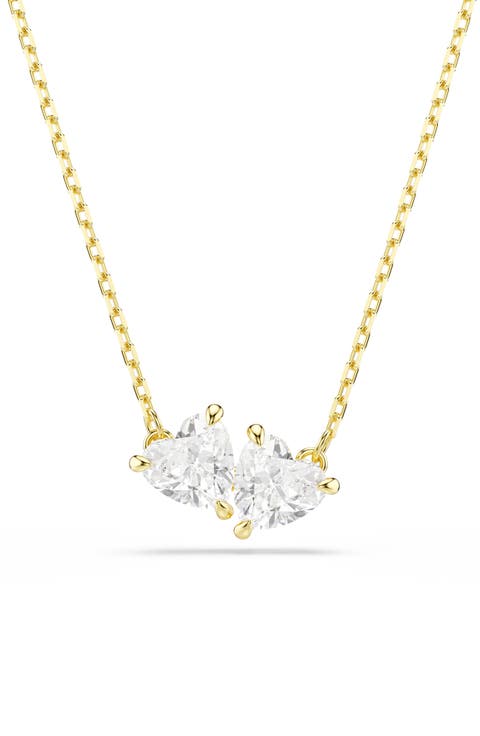 Mesmera Crystal Hearts Pendant Necklace