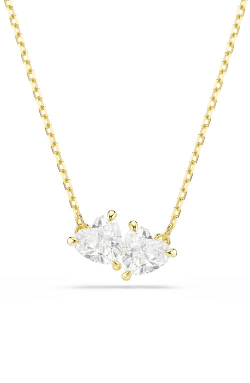 Swarovski Mesmera Attract Gold-tone Plated Heart Necklace In Gold