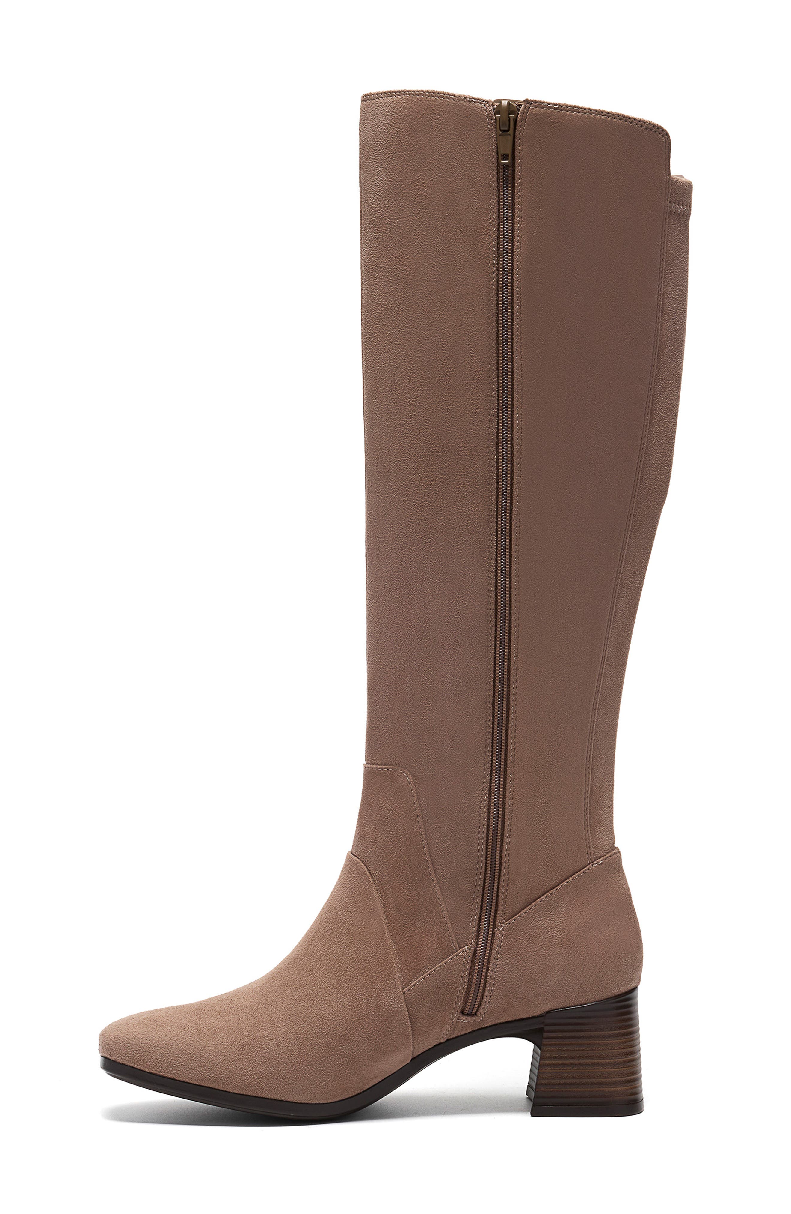Marriann Chic Faux Leather Knee High Boot, Alternate, color, PEBBLE