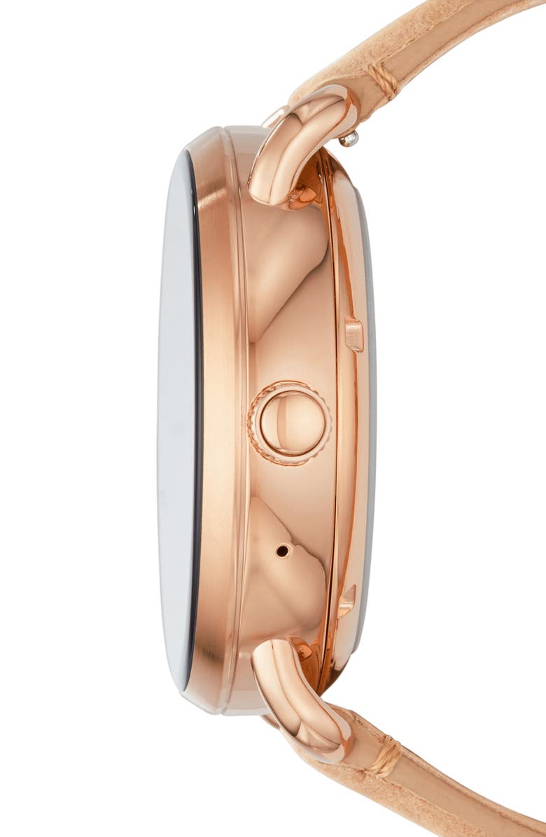 Fossil Q Wander Leather Strap Digital Smart Watch, 45mm, Alternate, color, 