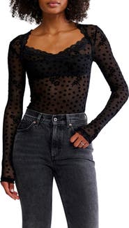Free People In the City Semisheer Bodysuit
