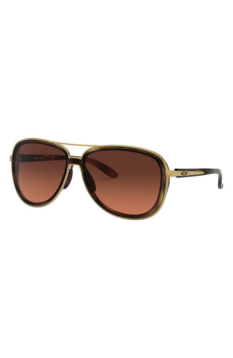 Oakley Split Time 58mm Prizm<sup>™</sup> Pilot Sunglasses, Alternate, color, Brown Tortoise/ Prizm Brown