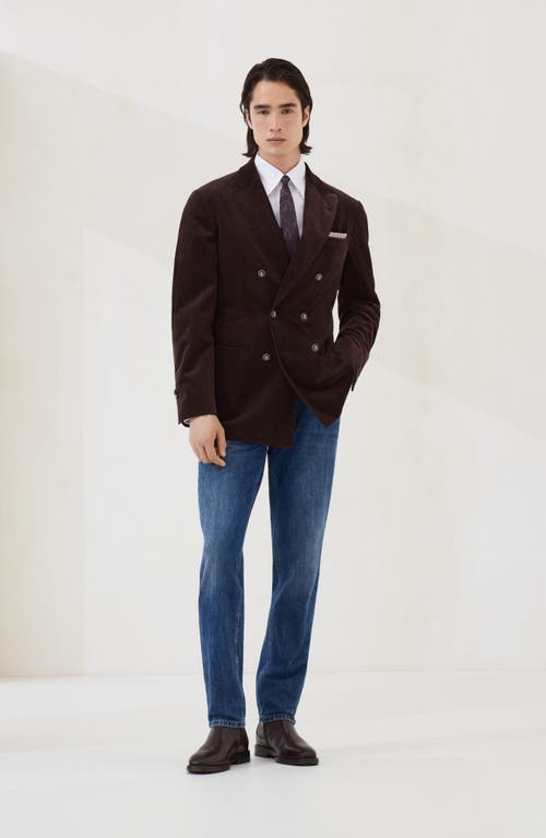 Brunello Cucinelli Relaxed Fit Denim Pants With Tapered Leg In Blue