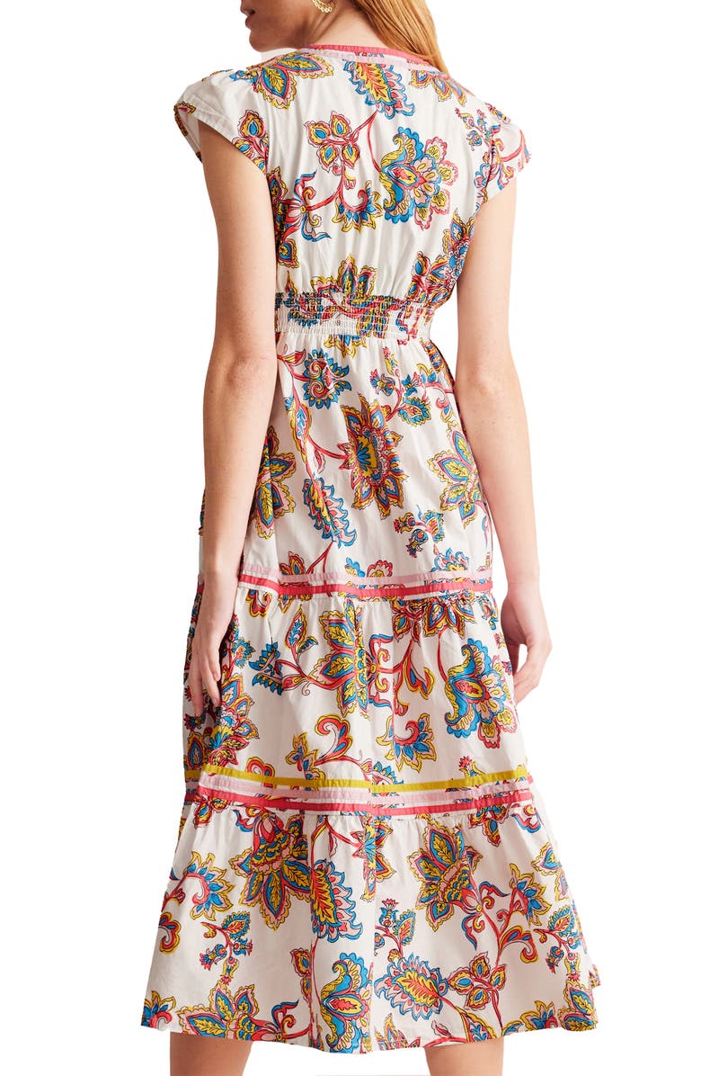 Boden May Short Sleeve Cotton Midi Dress, Alternate, color, 