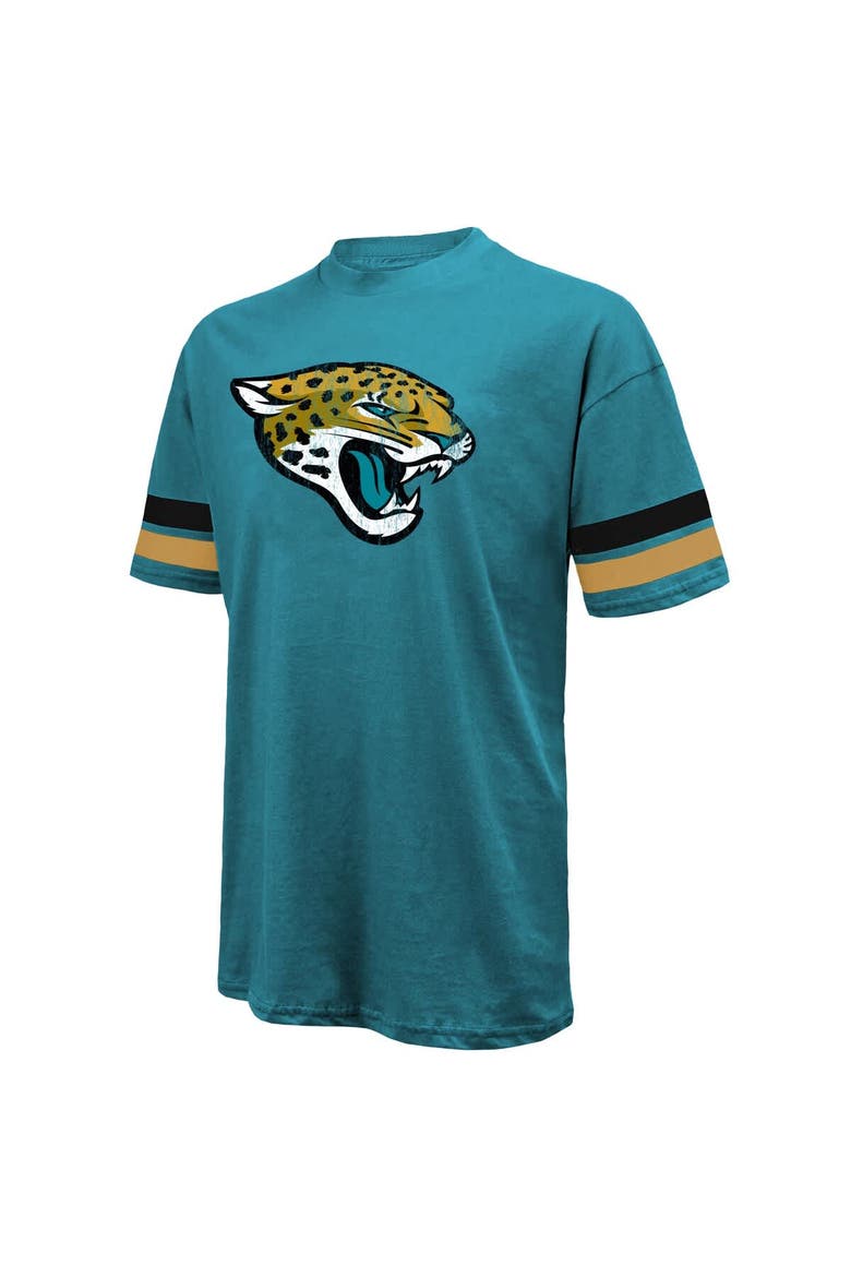Men's Majestic Threads Travis Hunter Teal Jacksonville Jaguars 2025 NFL Draft First Round Pick Oversized T-Shirt, Alternate, color, Teal