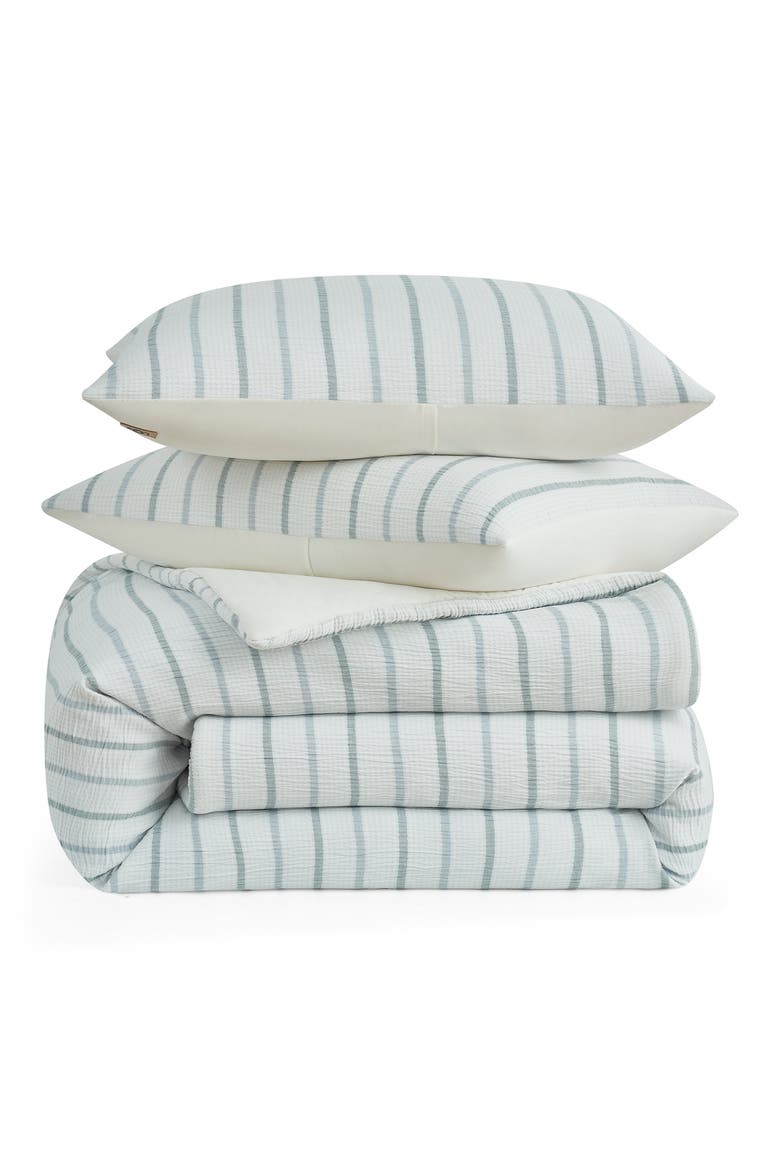 Alamitos Stripe Comforter & Shams Set, Main, color, WHITE/ CURRENT