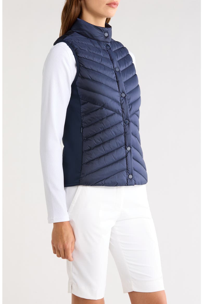 V Quilted Down Stretch Vest, Alternate, color, TWILIGHT