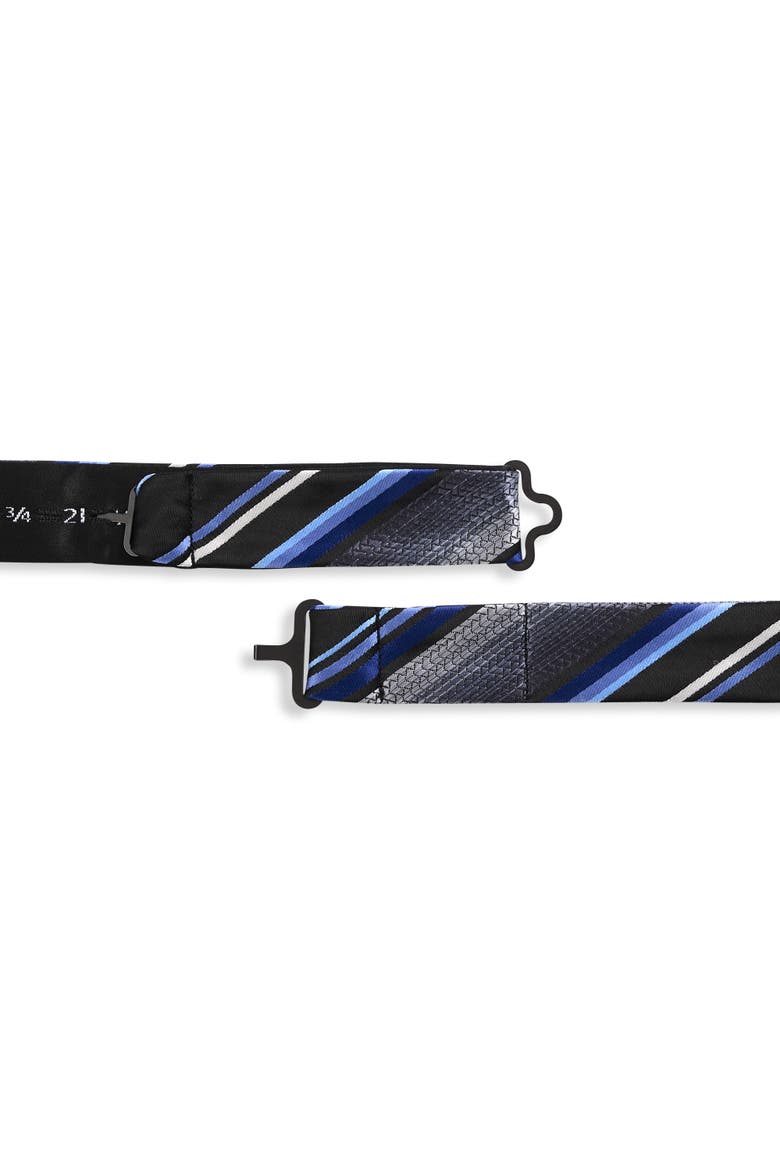 Big & Tall Striped Bow Tie, Alternate, color, BLACK